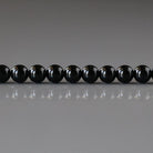 4mm Black Tourmaline Beads - Smooth Round Natural Gemstone 15" Strand