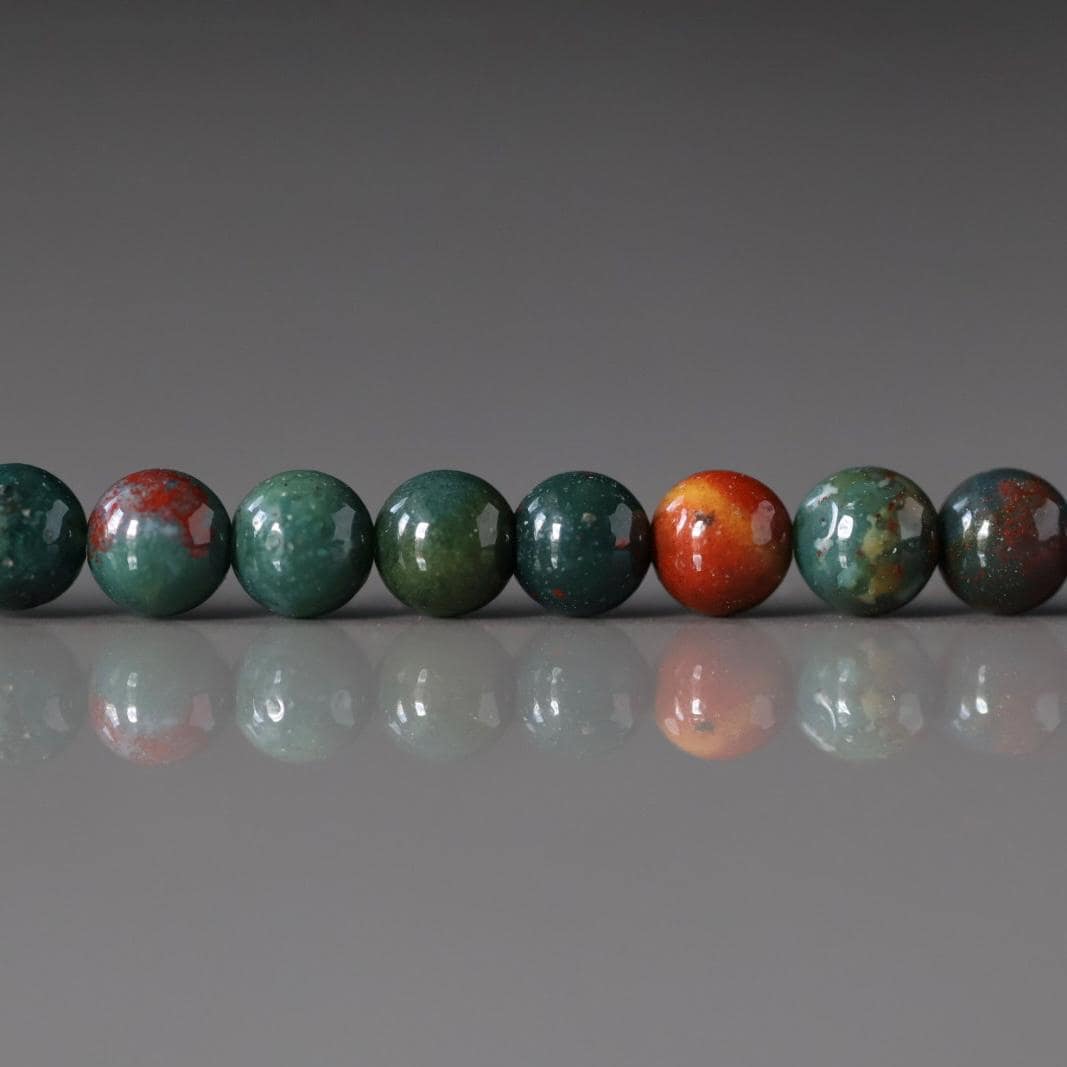 4mm Bloodstone Beads ‚Äì Smooth Round Natural Gemstone 15" Strand