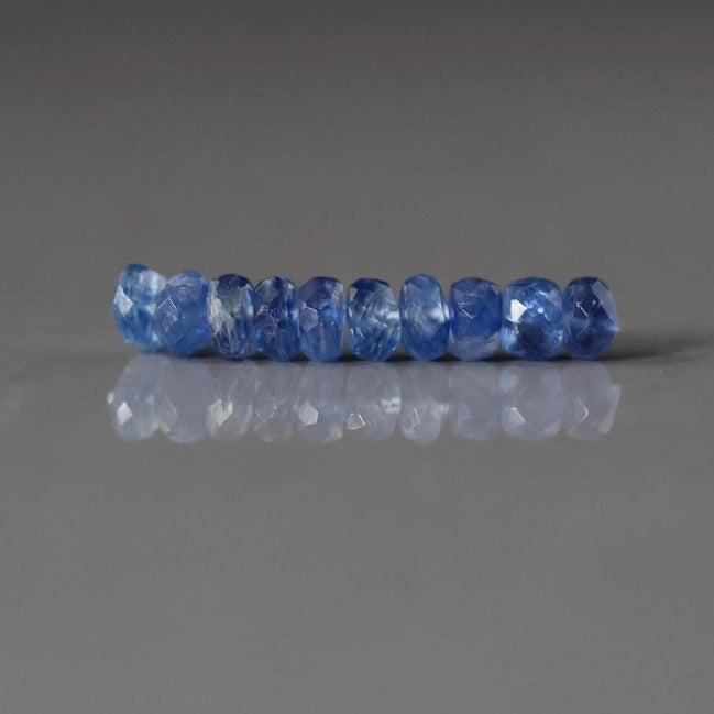 4mm AAA Blue Kyanite Faceted Rondelle Beads 10 PCs Gemstone Beads Beading Crafter Gift DIY Jewelry Making