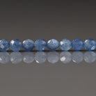 4mm Blue Kyanite Beads – Faceted Round Natural Gemstone 15" Strand