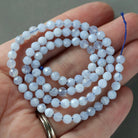 4mm Blue Lace Agate Beads – Faceted Round Natural Gemstone 15" Strand