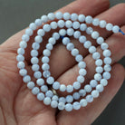 4mm Blue Lace Agate Beads ‚Äì Smooth Round Natural Gemstone 15" Strand