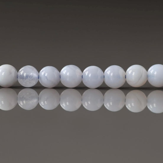 4mm Blue Lace Agate Beads ‚Äì Smooth Round Natural Gemstone 15" Strand
