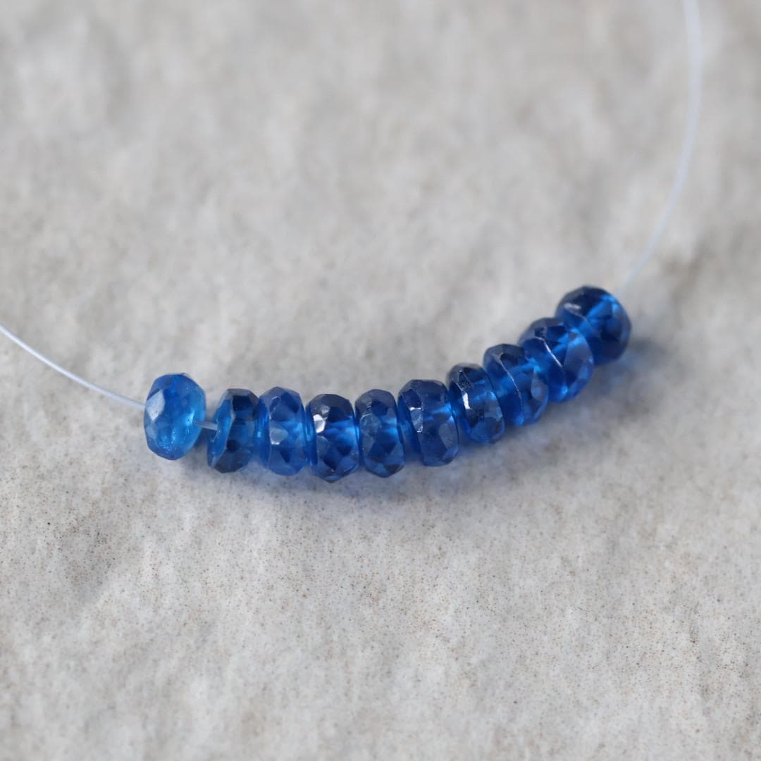 4.5mm Blue Sapphire Beads - Faceted Rondelle Natural Gemstone 10 Pcs