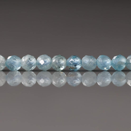 4mm Natural Blue Zircon Faceted Beads Genuine Zircon 15" Transparent Sparkly Gemstone Beads for Jewelry Making