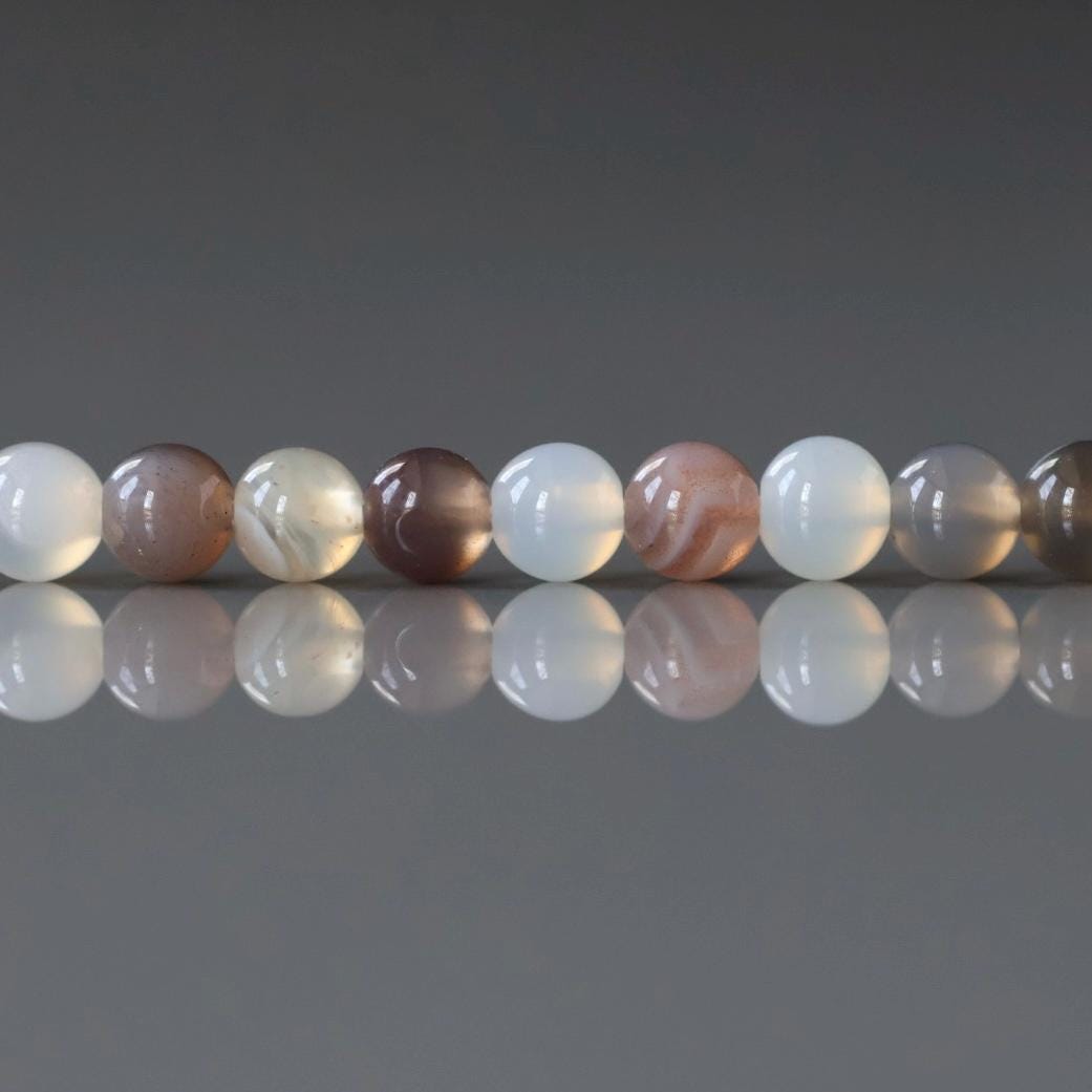 4mm Botswana Agate Beads - Smooth Round Natural Gemstone 15" Strand