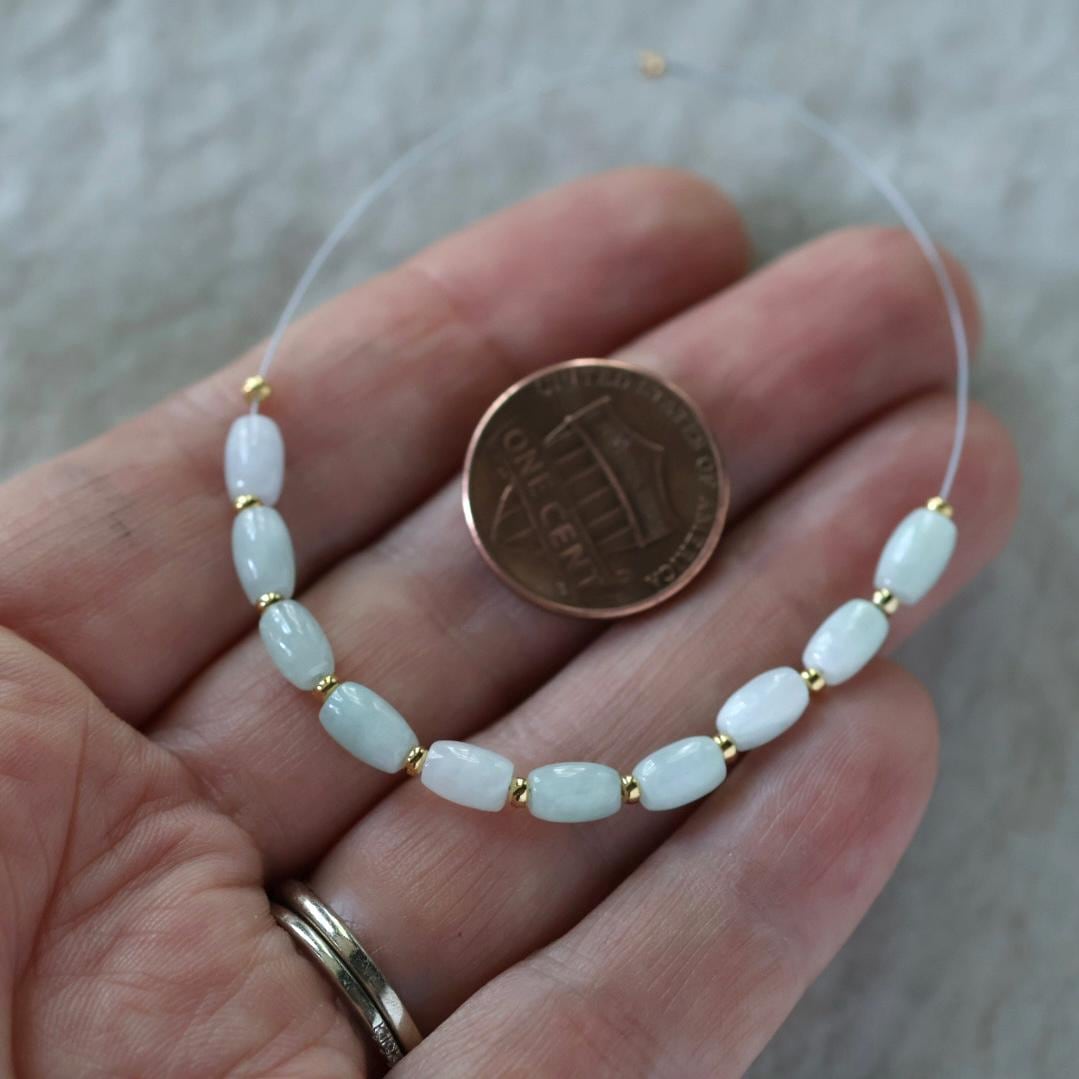 4mm Burma Jade Beads - Oval Natural Gemstone 10 Pcs