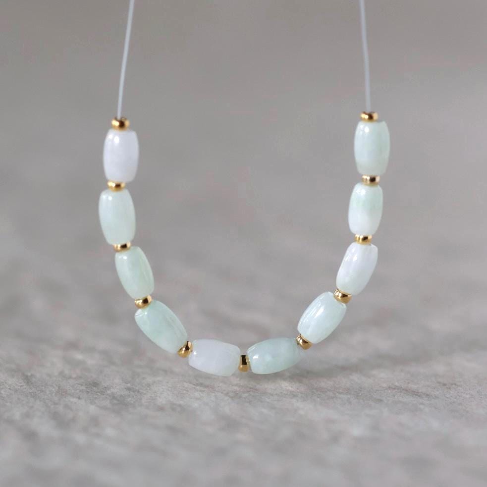4mm Burma Jade Beads - Oval Natural Gemstone 10 Pcs