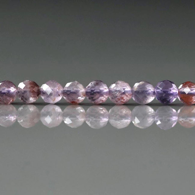 4mm Cacoxenite Faceted Beads Super Seven 7 Genuine Beads 15" Sparkly Gemstone Melody Stone Beads Beading Crafter Gift