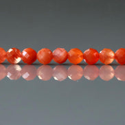 4mm Natural AAA Carnelian Faceted Beads 15
