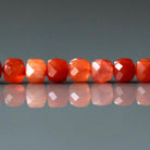 4mm Carnelian Cube Beads - Faceted Natural Gemstone 15" Strand