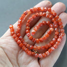 4mm Carnelian Cube Beads - Faceted Natural Gemstone 15" Strand