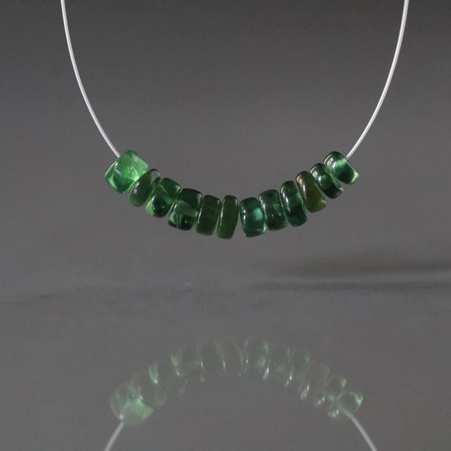 4mm Chrome Green Apatite Rondelle Beads Smooth 12 PCs Genuine Gemstone Beads for Jewelry Making Beading Craft Gift Beads