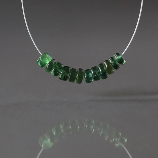 4mm Chrome Green Apatite Rondelle Beads Smooth 12 PCs Genuine Gemstone Beads for Jewelry Making Beading Craft Gift Beads