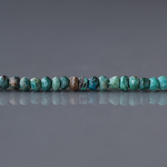 4mm Chrysocolla Beads Hand Faceted 6.25" Natural Genuine Gemstone Beads Blue Green Crystal beads Beading Crafter Gift DIY Jewelry making