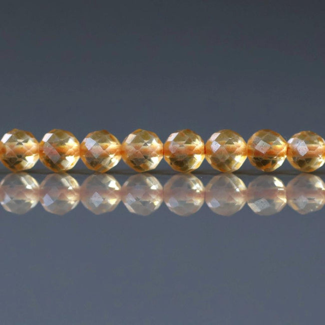 4mm Natural Citrine Beads Micro Faceted 12.5" Genuine Gemstone Beads for Jewelry Making Beading Craft Gift Beads November Birthstone
