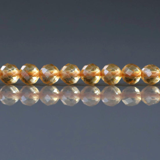 4mm Natural Citrine Beads Micro Faceted 12.5" Genuine Gemstone Beads for Jewelry Making Beading Craft Gift Beads November Birthstone