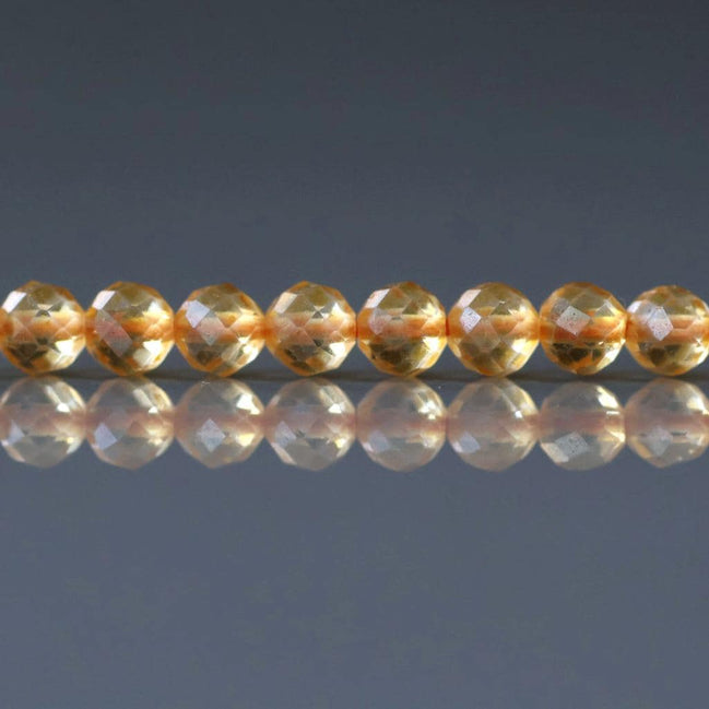 4mm Citrine Beads ‚Äì Faceted Round Natural Gemstone 12.5" Strand