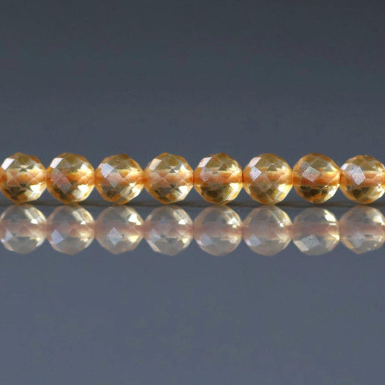 4mm Citrine Beads ‚Äì Faceted Round Natural Gemstone 12.5" Strand