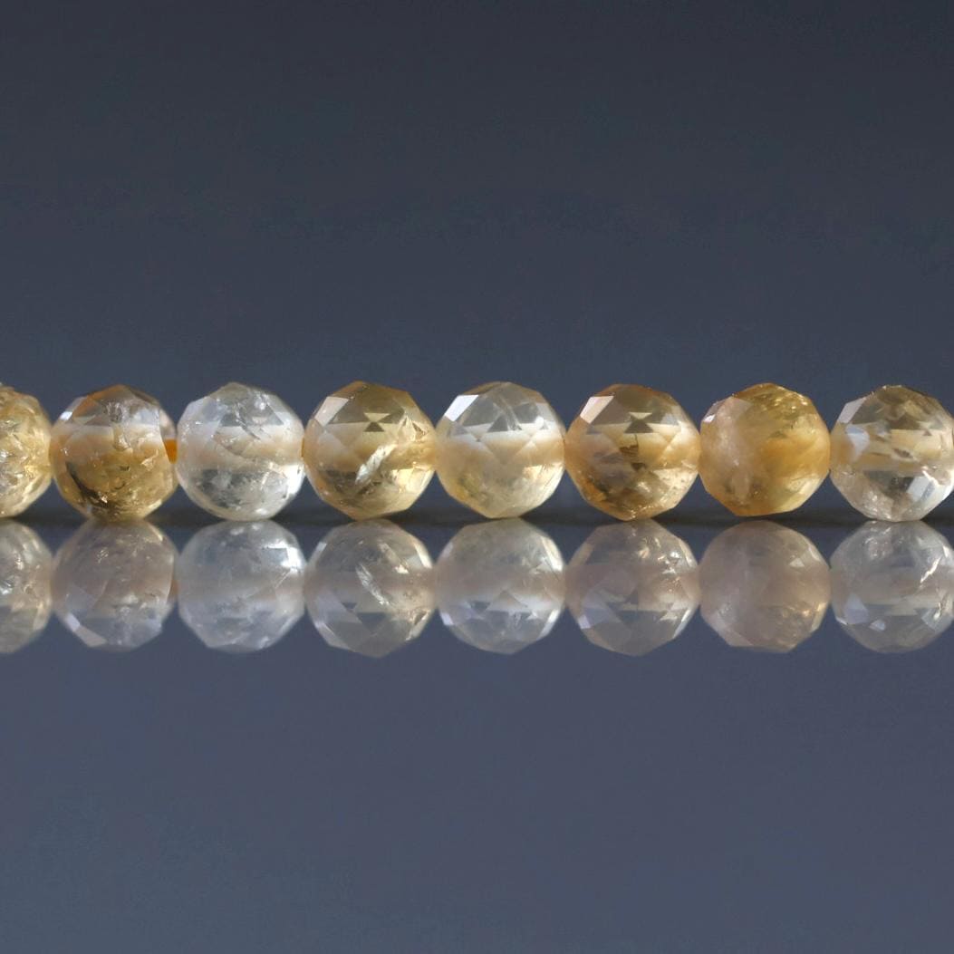 4mm Natural Citrine Beads Micro Faceted 15" Genuine Gemstone Beads for Jewelry Making Beading Craft Gift Beads November Birthstone