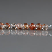 4mm Cooper Rutilated Quartz Beads Top Quality Smooth Genuine Rutile Quartz Beads 14 Pcs Gemstone Beads for Jewelry Making