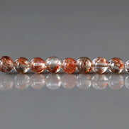 4mm Cooper Rutilated Quartz Beads Top Quality Smooth Genuine Rutile Quartz Beads 14 Pcs Gemstone Beads for Jewelry Making