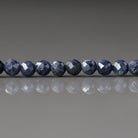 4mm Dark Blue Sapphire Beads – Faceted Round Natural Gemstone 15" Strand