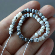 4mm Dendrite Opal Beads Rondelle 6.25