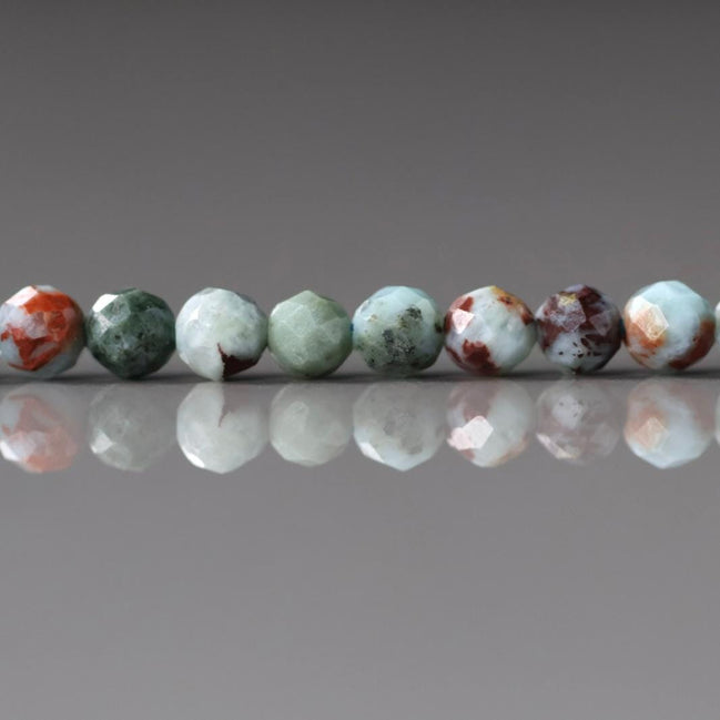 4mm Larimar Faceted Beads 15" 4mm Dominican Larimar Genuine Gemstone Beads for Jewelry Making Beading Craft Gift Beads