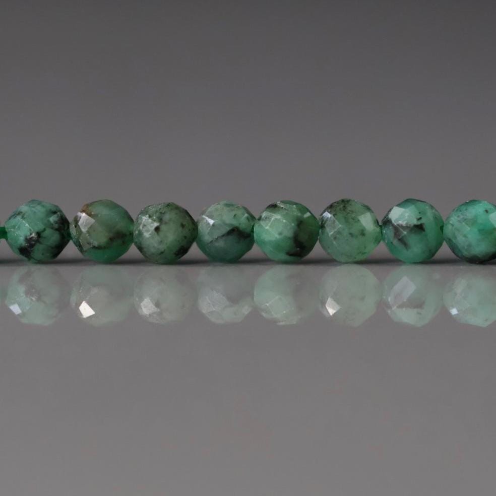 4mm Natural Emerald Beads Faceted 15" Raw Emerald Genuine Gemstone Beads Genuine AAA Emerald DIY Necklace Beading Craft Gift May Birthstone