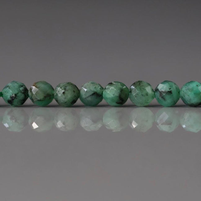 4mm Natural Emerald Beads Faceted 15" Raw Emerald Genuine Gemstone Beads Genuine AAA Emerald DIY Necklace Beading Craft Gift May Birthstone