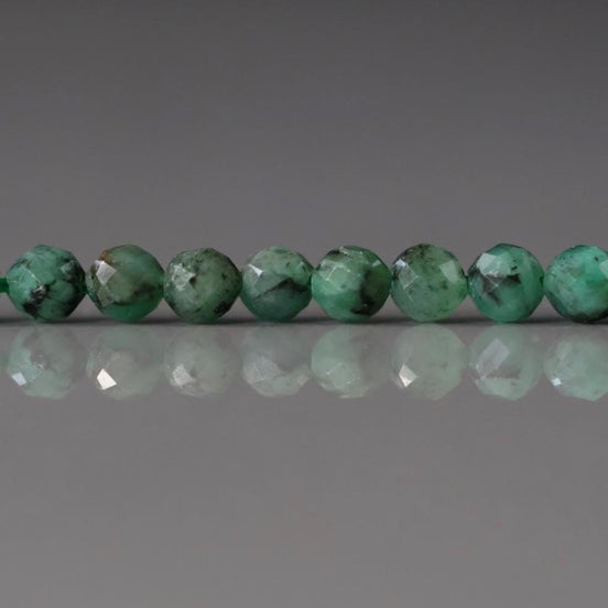 4mm Natural Emerald Beads Faceted 15" Raw Emerald Genuine Gemstone Beads Genuine AAA Emerald DIY Necklace Beading Craft Gift May Birthstone