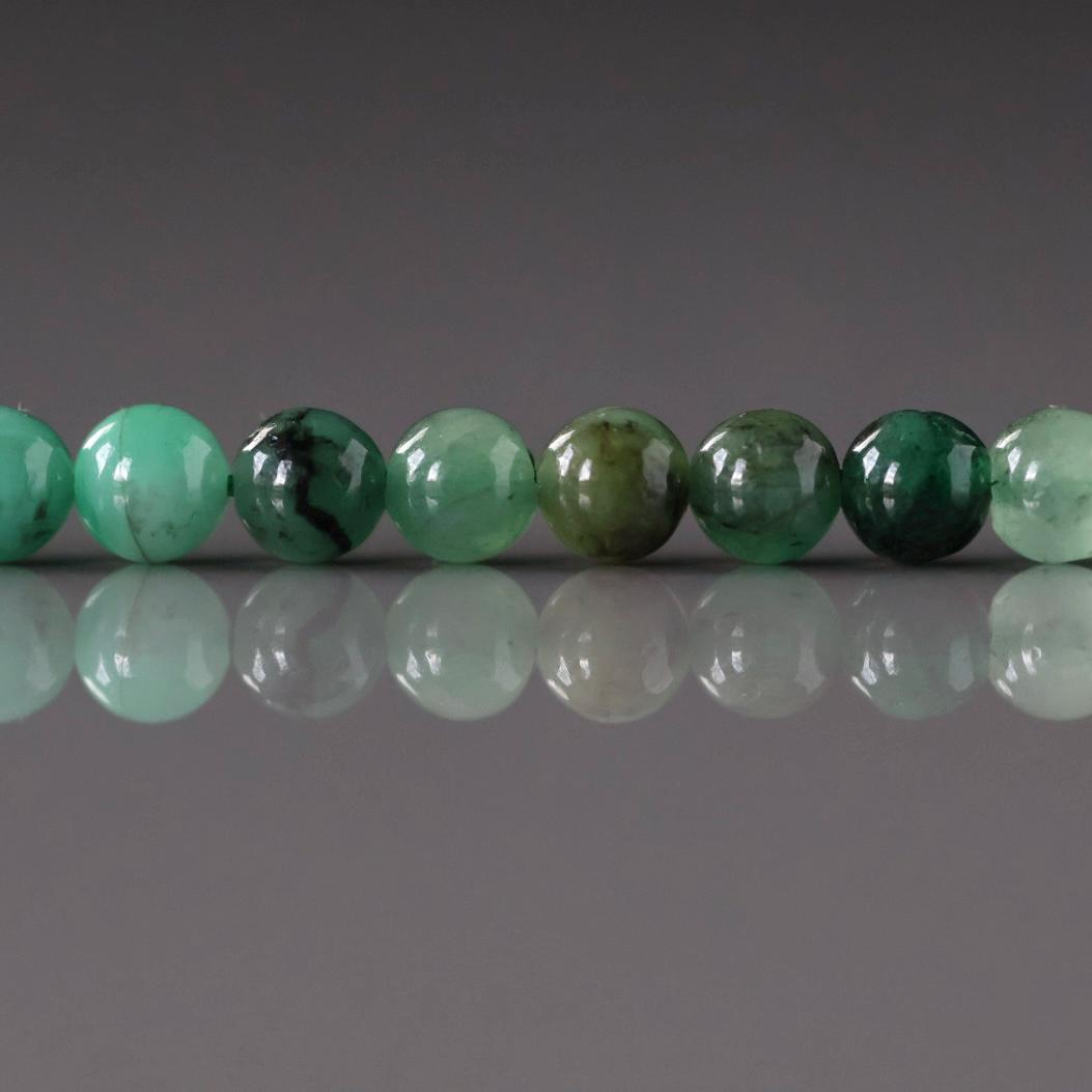 4mm Emerald Beads – Smooth Round Natural Gemstone 15" Strand