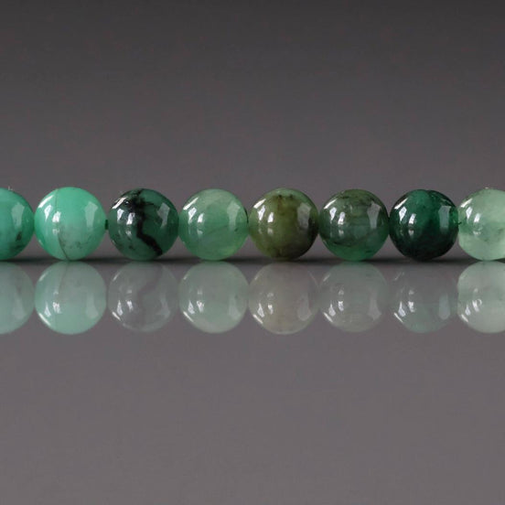 4mm Emerald Beads – Smooth Round Natural Gemstone 15" Strand