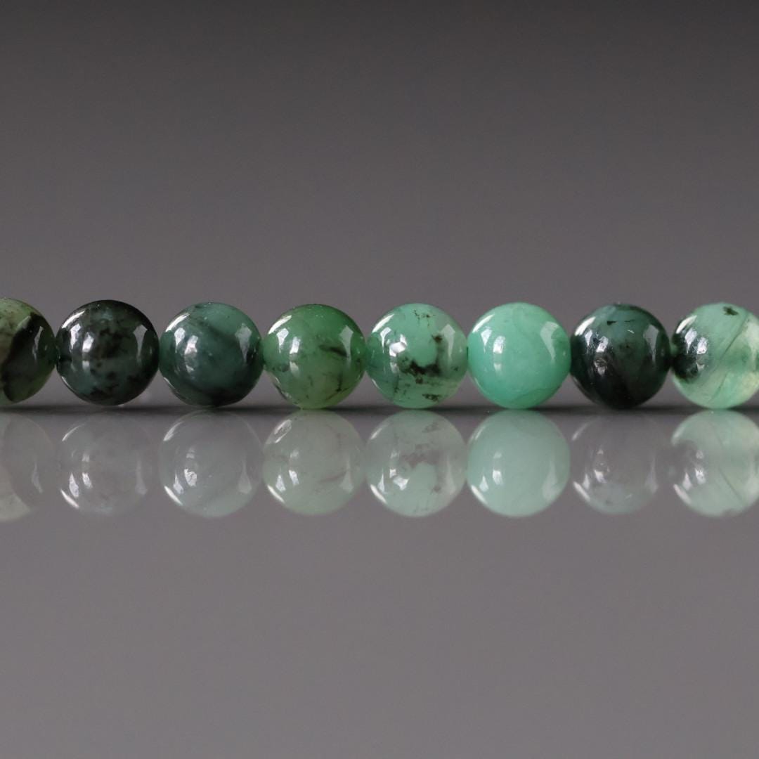 4mm Emerald Beads – Smooth Round Natural Gemstone 15" Strand