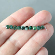 4mm AAA Natural Emerald Beads Cube Faceted 10 PCs Raw Emerald Genuine Gemstone Beads Genuine Emerald for Jewelry Making Beading Craft Gift