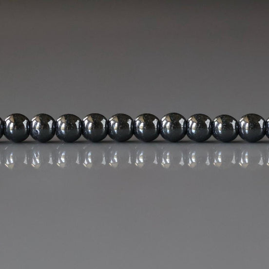 4mm 100% Natural Hematite Smooth Beads Genuine Sparkly Beads 15" Gemstone Beads for DIY Jewelry Making Crafter Gift