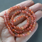 4mm Genuine Salmon Agate Beads - Faceted Round Natural Gemstone 15" Strand