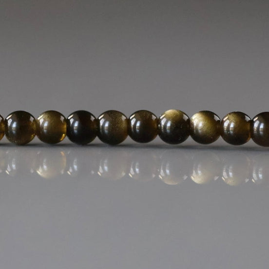 4mm Golden Obsidian Smooth Beads 15" Gold Obsidian Genuine Beads Gemstone Beads Beading Crafter Gift