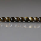 4mm Golden Obsidian Beads - Smooth Round Natural Gemstone 15" Strand