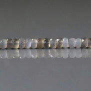 4mm AAA Gray Moonstone Beads Rondelle Faceted 3” Gemstone Beads for Silk Knotting Jewelry Making DIY Necklace Earrings