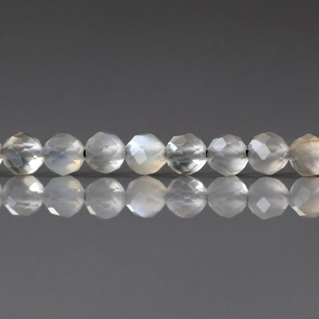 4mm AAA Gray Moonstone Beads Faceted 15" Moonstone Gemstone Beads Beading Crafter Gift June Birthstone DIY Jewelry Fertility Stone