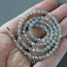 4mm Gray Moonstone Beads - Faceted Round Natural Gemstone 15" Strand