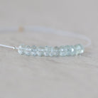 4mm Ice Blue AAA Aquamarine Beads Hand Faceted Rondelle 12 Pcs Natural Gemstone Beads Jewelry Making DIY March Birthstone