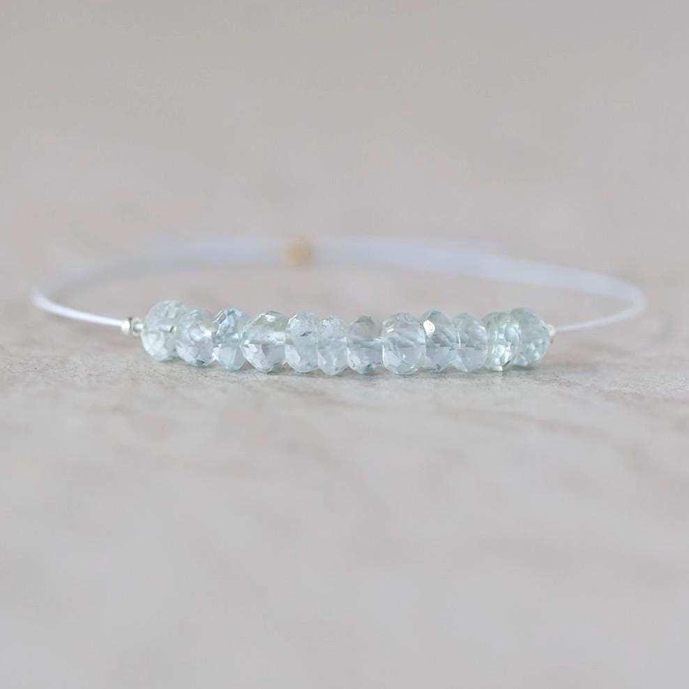 4mm Ice Blue AAA Aquamarine Beads Hand Faceted Rondelle 12 Pcs Natural Gemstone Beads Jewelry Making DIY March Birthstone