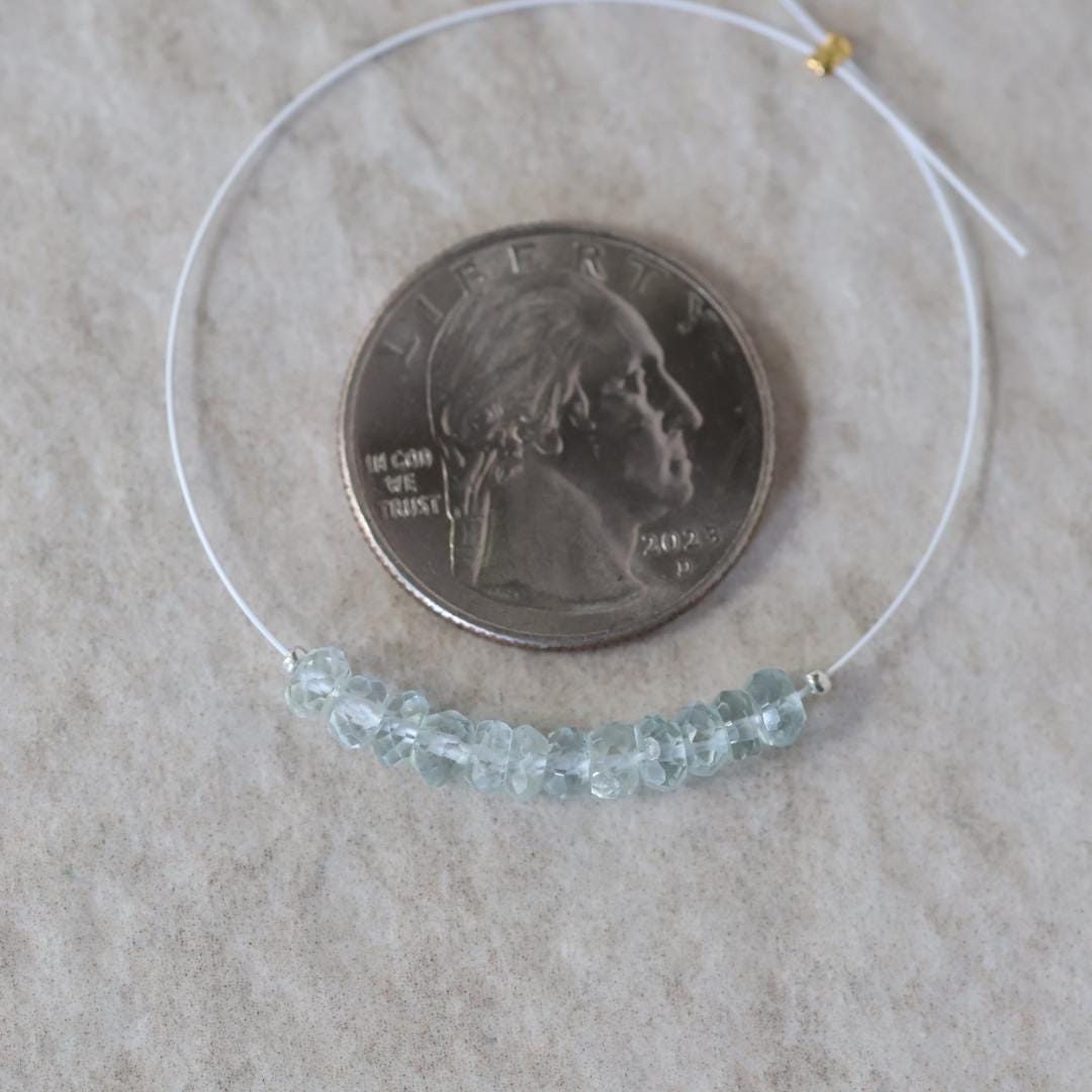 4mm Ice Blue AAA Aquamarine Beads Hand Faceted Rondelle 12 Pcs Natural Gemstone Beads Jewelry Making DIY March Birthstone