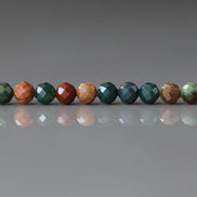 4mm Indian Agate Beads Faceted Genuine Agate Colorful Beads 15