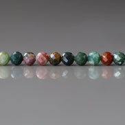 4mm Indian Agate Beads Faceted Genuine Agate Colorful Beads 15