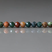 4mm Indian Agate Beads - Faceted Round Natural Gemstone 15