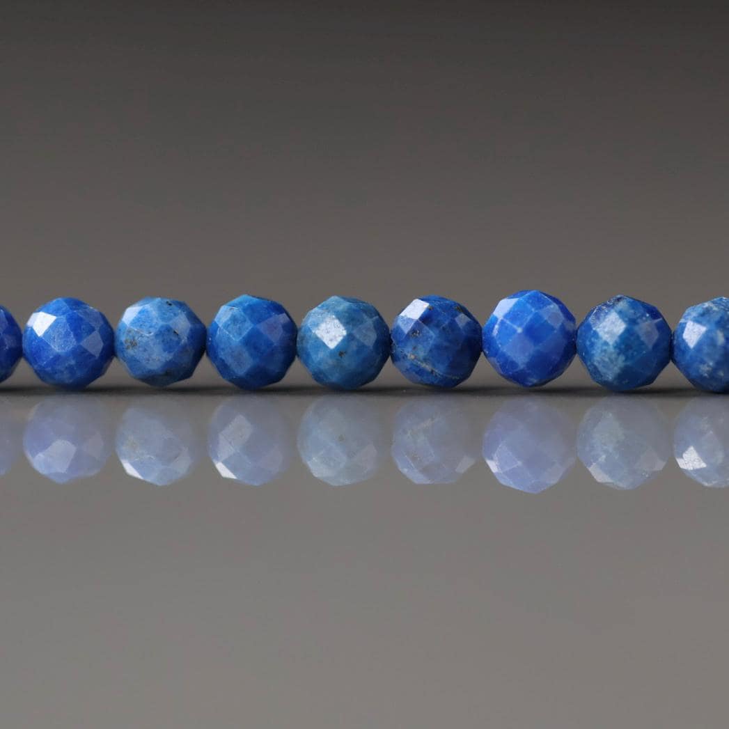 4mm Lapis Lazuli Beads – Faceted Round Natural Gemstone 15" Strand